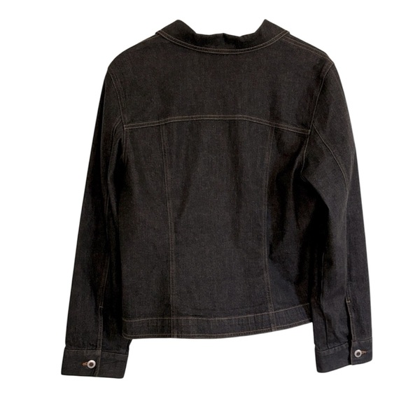 Ann Taylor Denim Jean Jacket Black Vintage Size Large - Picture 9 of 12